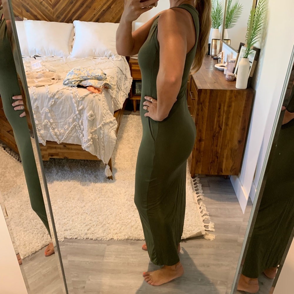 lulus olive green maxi dress